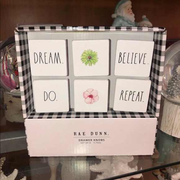 Rae Dunn Drawer Knobs Set of 6